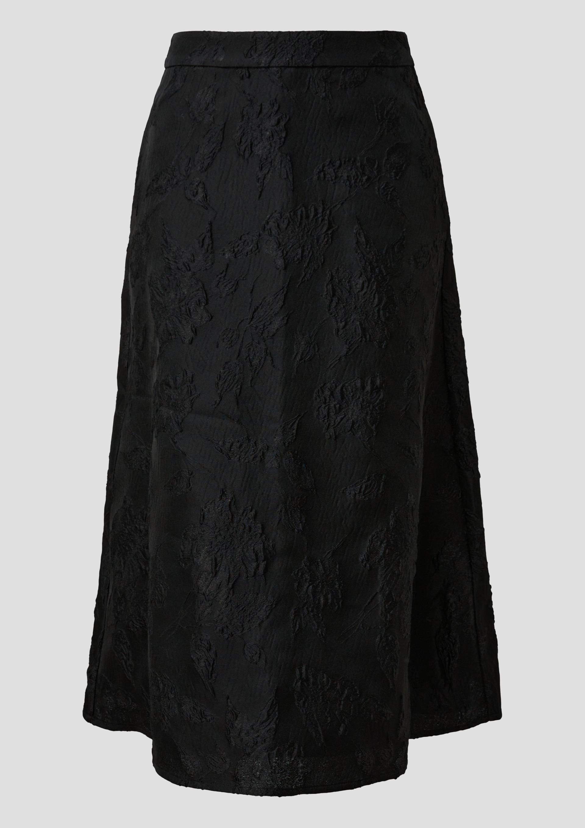 s.Oliver - Jacquard-Rock mit hohem Bund und verdecktem Reißverschluss, Damen, schwarz von s.Oliver