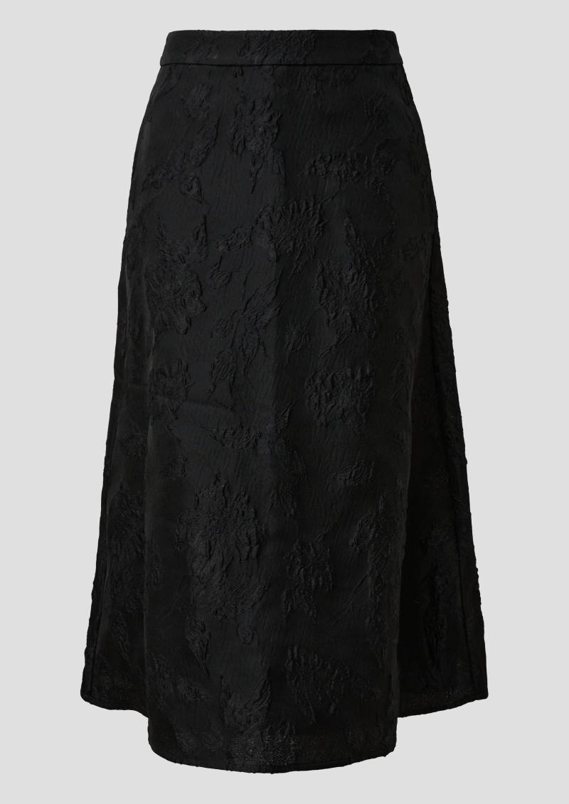 s.Oliver - Jacquard-Rock mit hohem Bund und verdecktem Reißverschluss, Damen, schwarz von s.Oliver