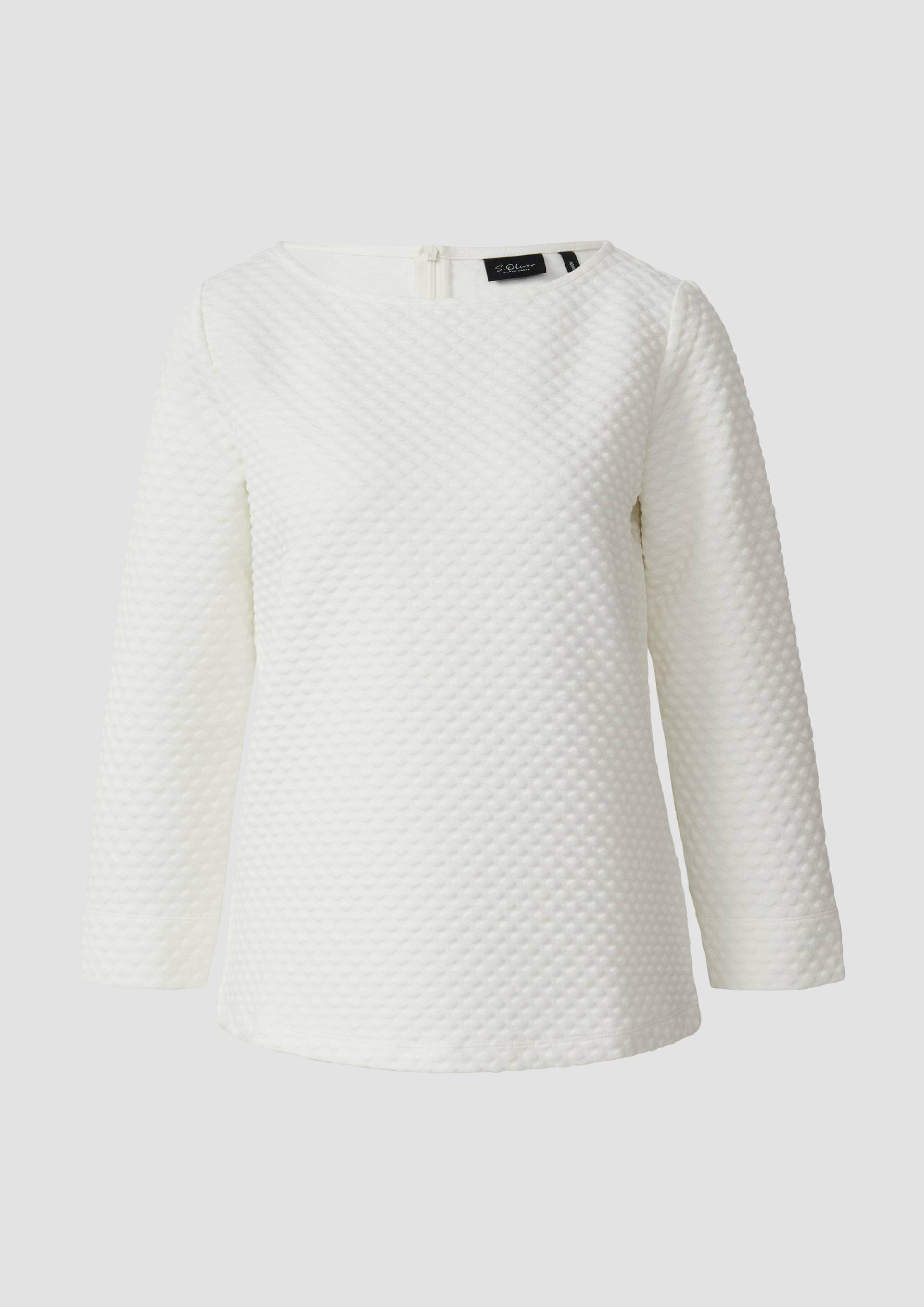 s.Oliver - Jacquard-Sweatshirt im Relaxed Fit mit U-Boot-Ausschnitt, Damen, creme von s.Oliver