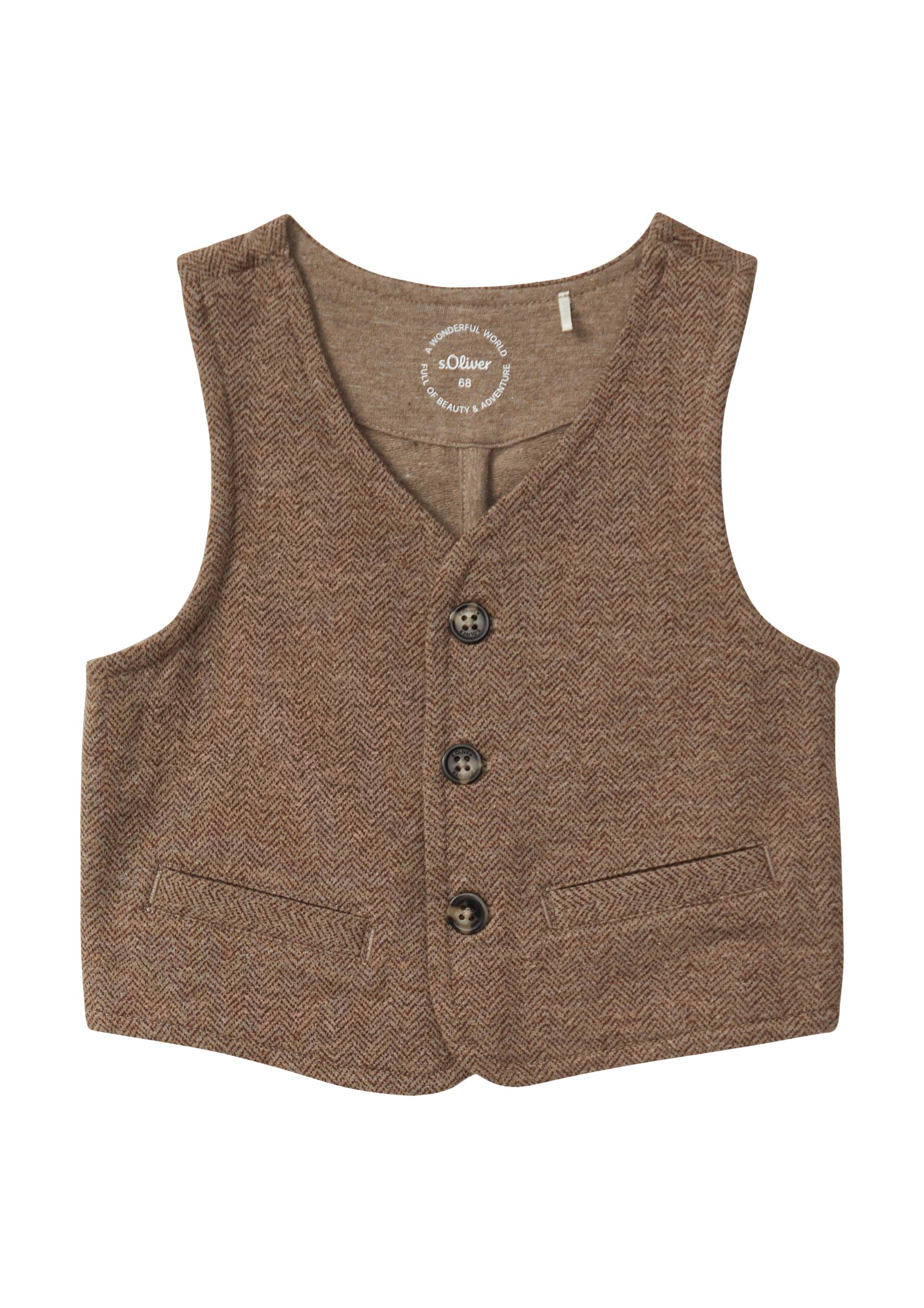 s.Oliver - Jacquardweste, Babys, braun von s.Oliver
