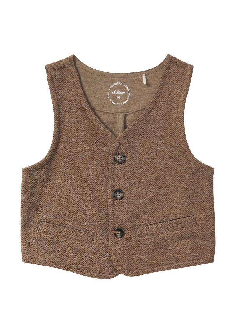s.Oliver - Jacquardweste, Babys, braun von s.Oliver