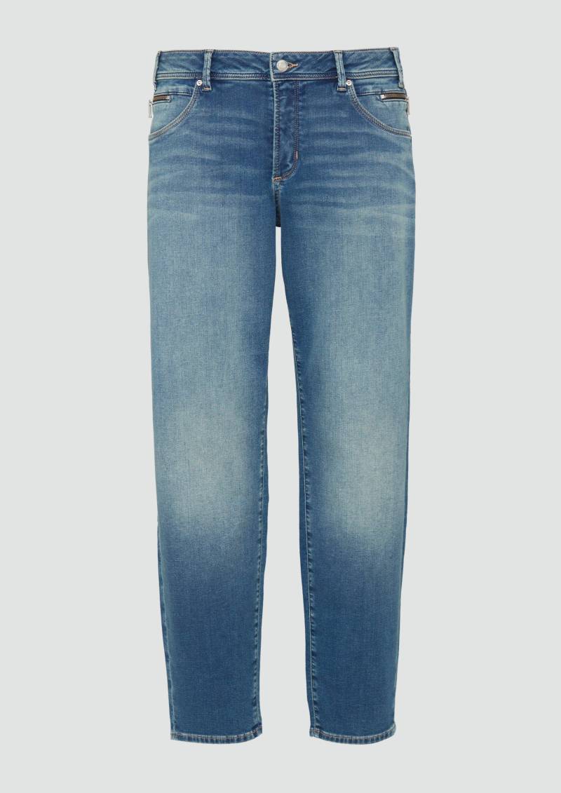 s.Oliver - Jeans / Curvy Fit / Mid Rise / Slim Tapered Leg, Damen, blau von s.Oliver