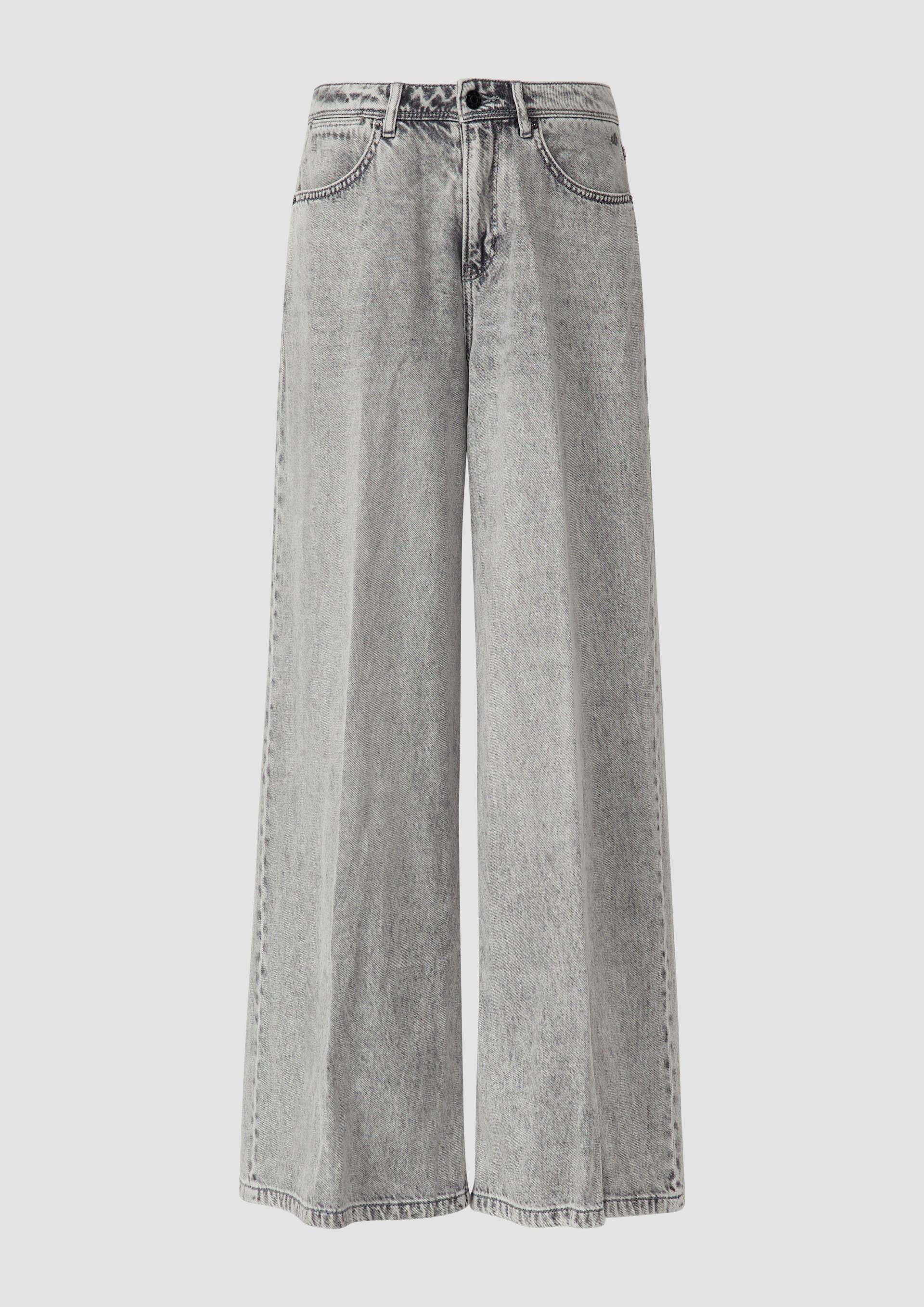 s.Oliver - Jeans / Regular Fit / High Rise / Extra Wide Leg, Damen, grau von s.Oliver