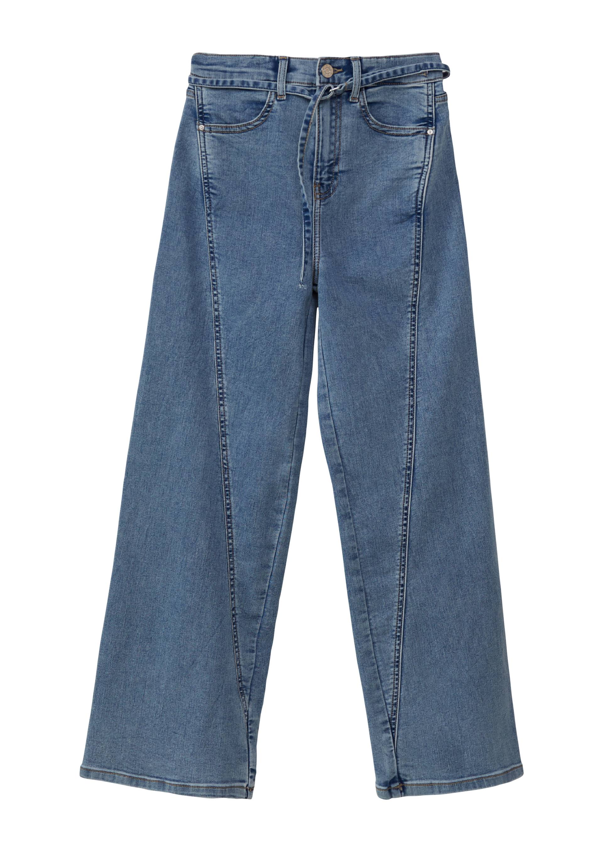 s.Oliver - Jeans / Regular Fit / High Rise / Wide Leg / Waschung / Textilgürtel, Mädchen, blau von s.Oliver