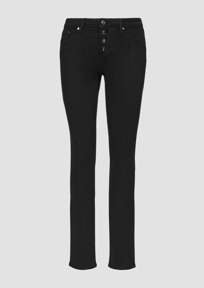 s.Oliver - Jeans Betsy / Slim Fit / Mid Rise / Slim Leg, Damen, schwarz von s.Oliver