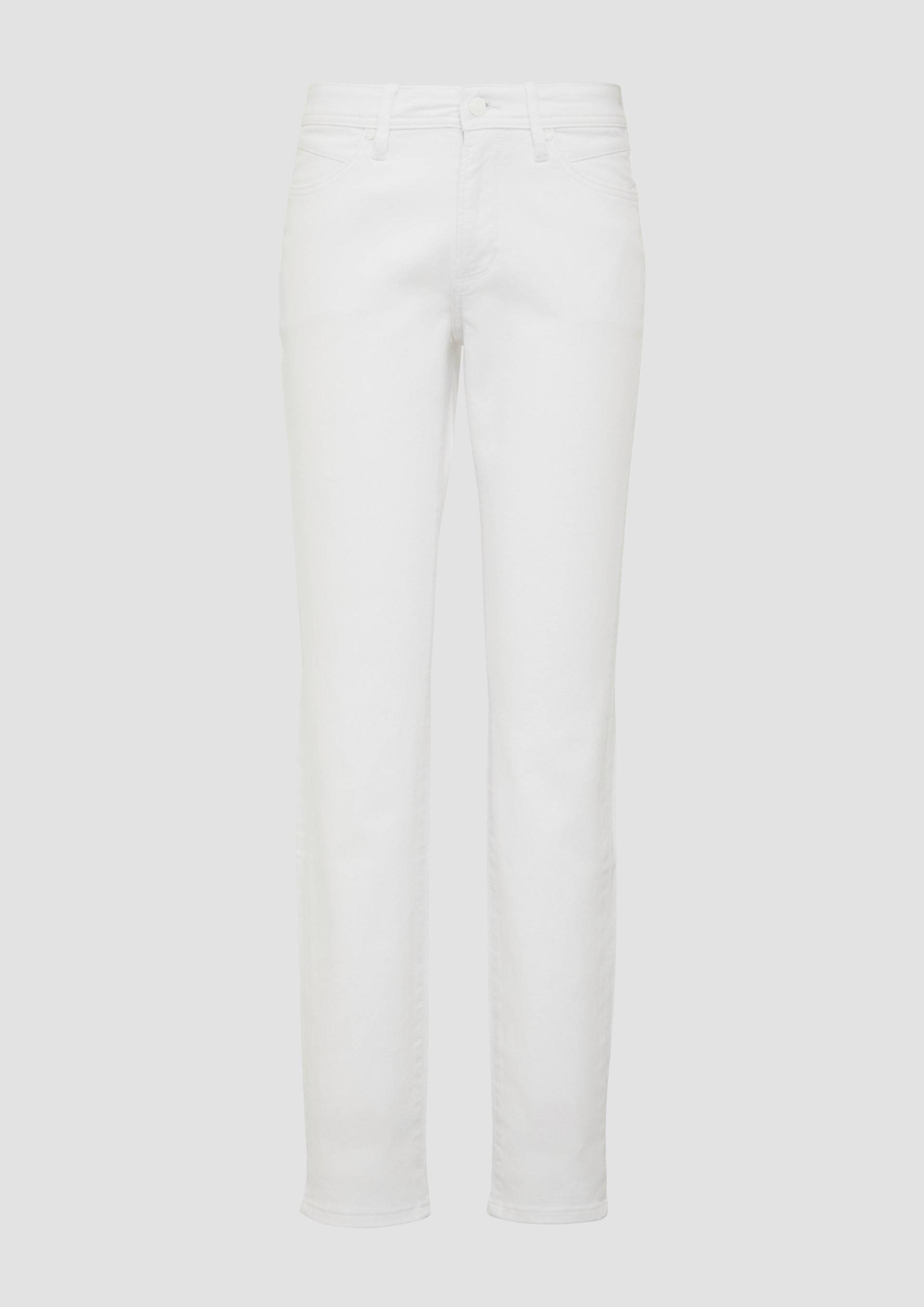 s.Oliver - Jeans Betsy / Slim Fit / Mid Rise / Slim Leg / Garment Dye, Damen, weiß von s.Oliver