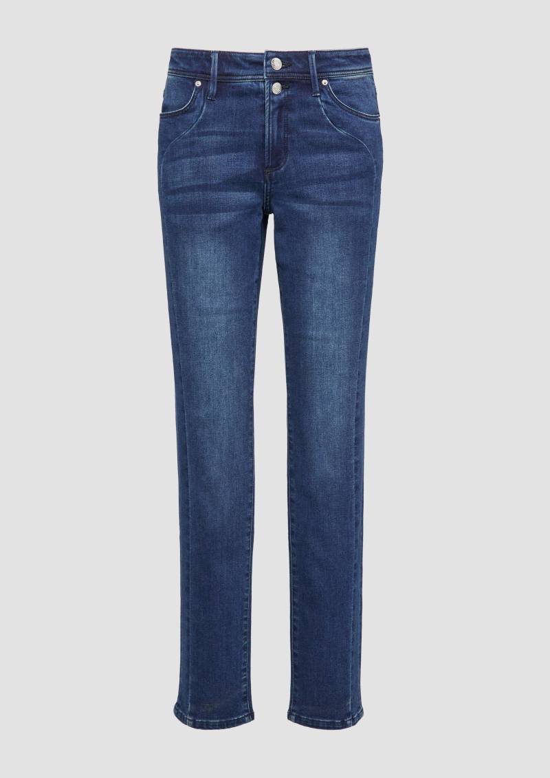 s.Oliver - Jeans Betsy / Slim Fit / Mid Rise / Slim Leg / Ziernaht, Damen, blau von s.Oliver