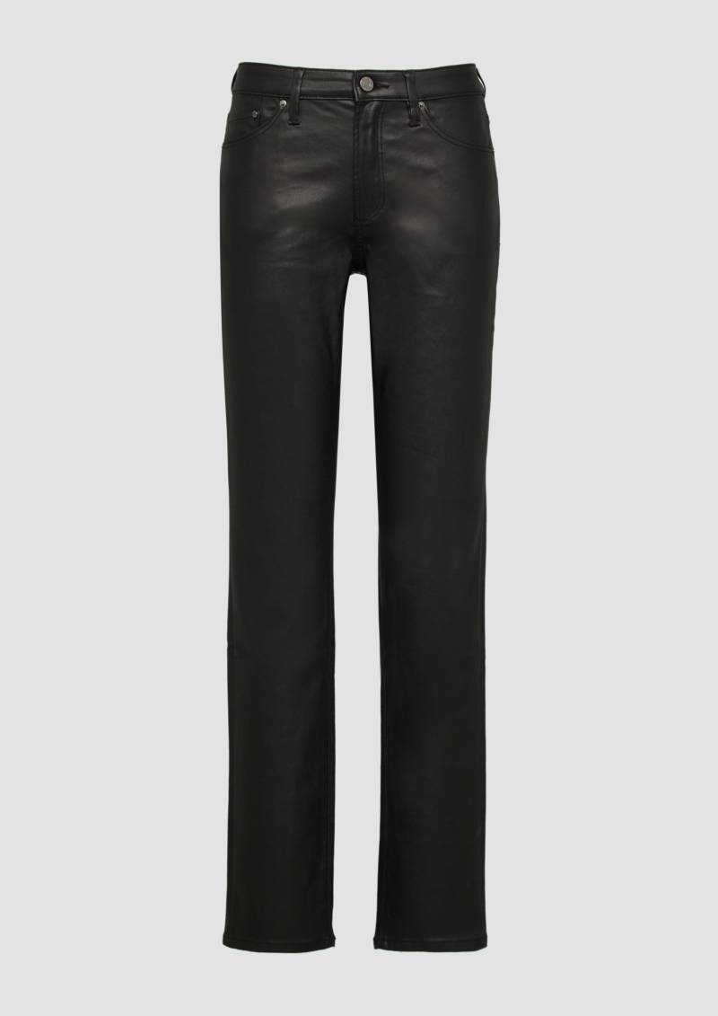 s.Oliver - Jeans Betsy / Slim Fit / Mid Rise / Slim Leg / mit Coating, Damen, schwarz von s.Oliver