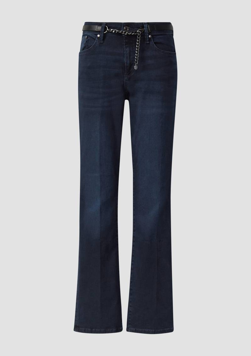 s.Oliver - Jeans Beverly / Slim Fit / Mid Rise / Slim Bootcut / mit Gürtel, Damen, blau von s.Oliver