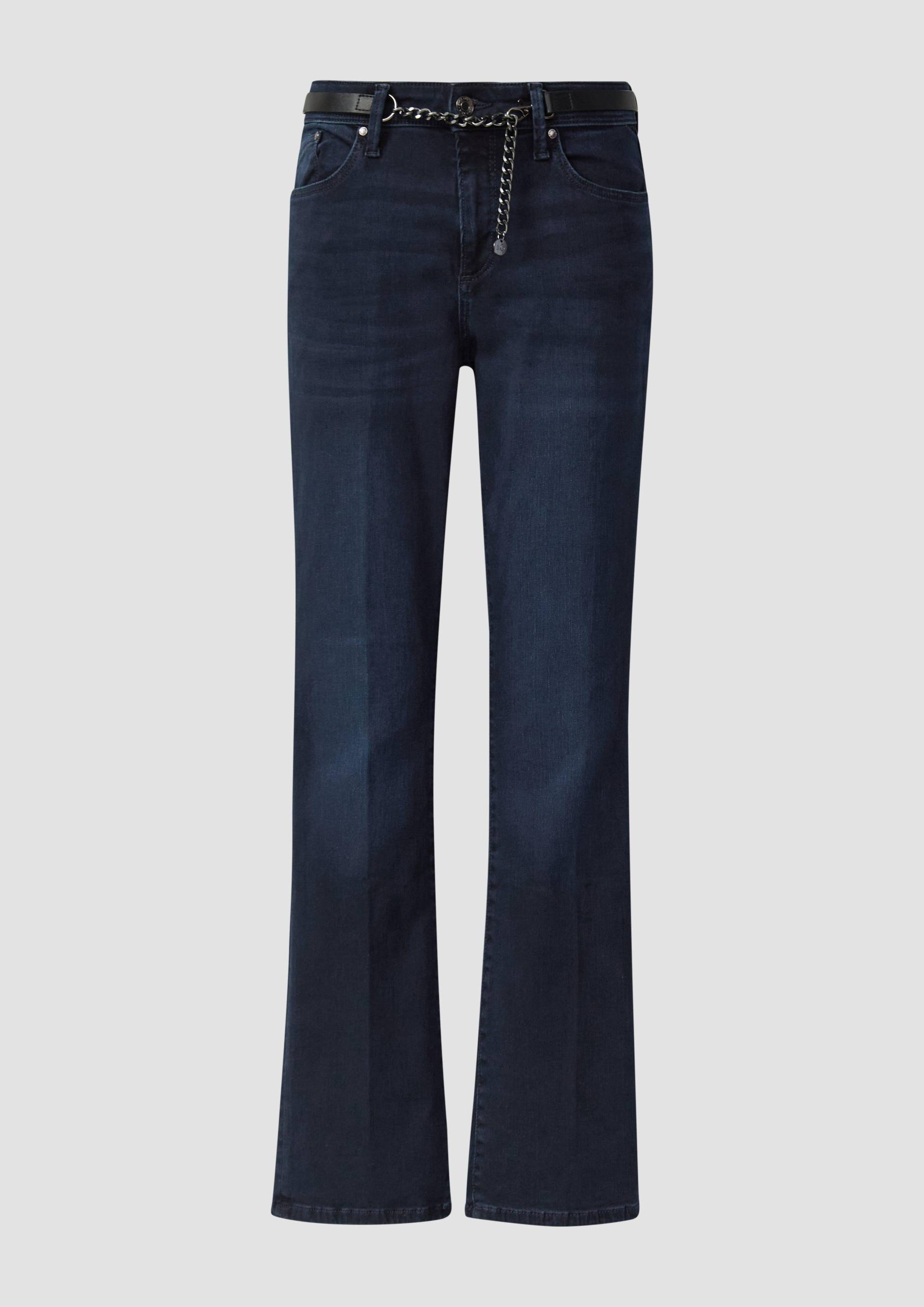 s.Oliver - Jeans Beverly / Slim Fit / Mid Rise / Slim Bootcut / mit Gürtel, Damen, blau von s.Oliver