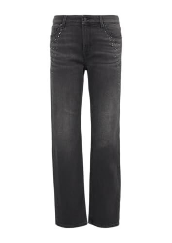 s.Oliver Jeans Karolin/Regular Fit/Mid Rise/Straight Leg/mit Schmucksteinen dunkelgrau 36/32 von s.Oliver
