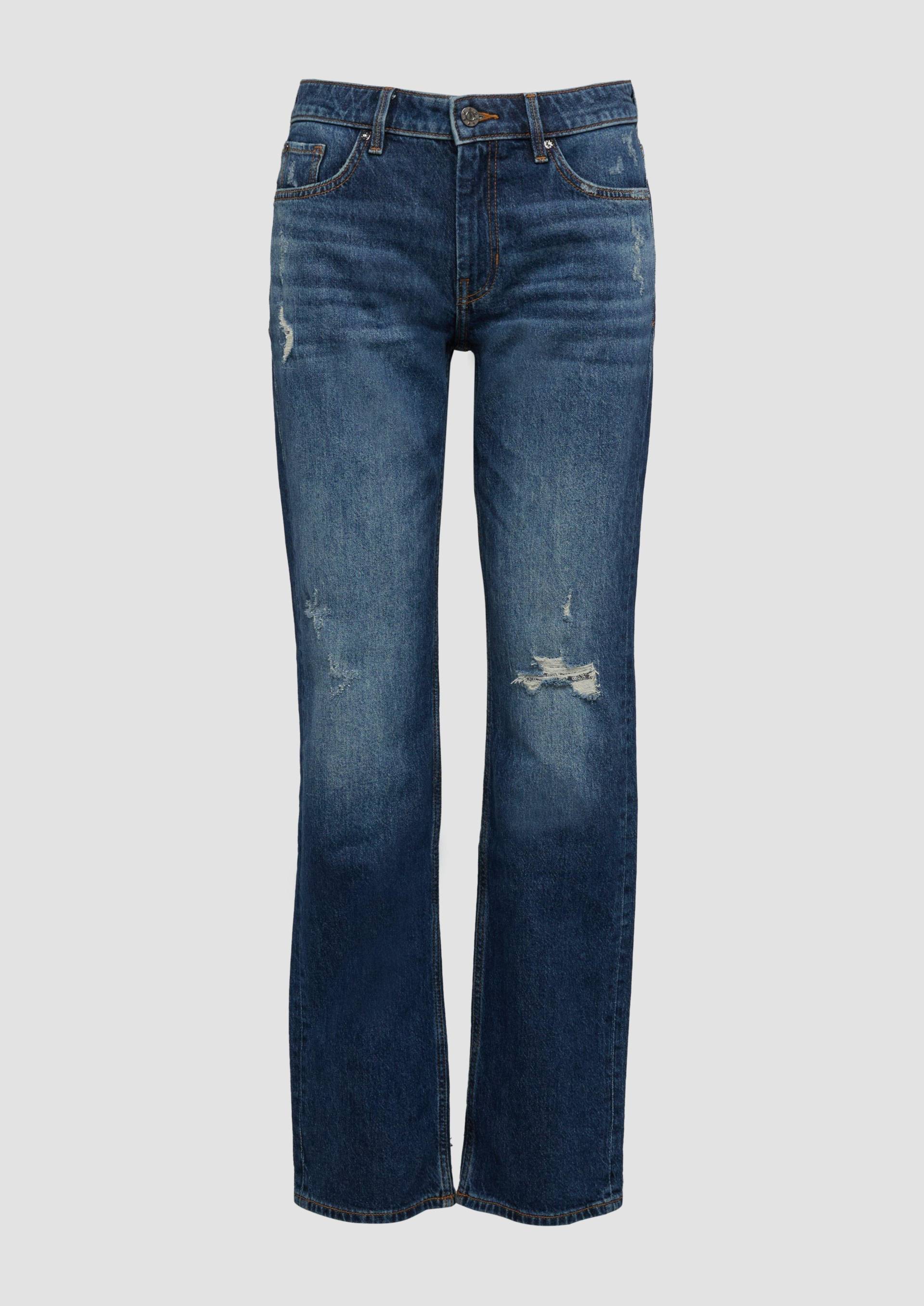s.Oliver - Jeans Karolin / Regular Fit / Mid Rise / Straight Leg / Pailletten-Detail, Damen, blau von s.Oliver