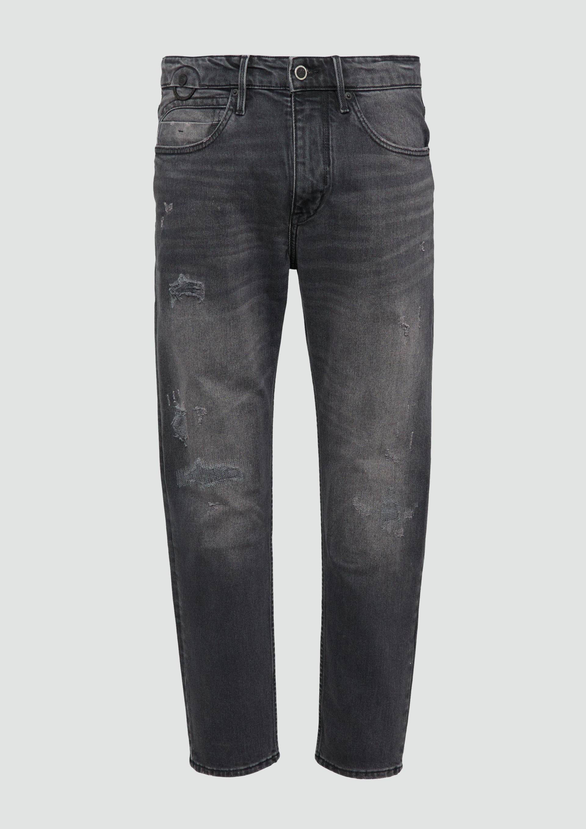 s.Oliver - Jeans Mauro / Regular Fit / Mid Rise / Tapered Leg / Destroyed-Effekt, Herren, grau von s.Oliver