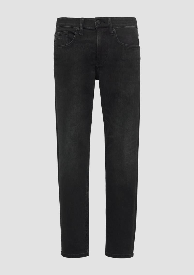 s.Oliver - Jeans Nelio / Slim Fit / Mid Rise / Slim Leg / Label Patch, Herren, schwarz von s.Oliver