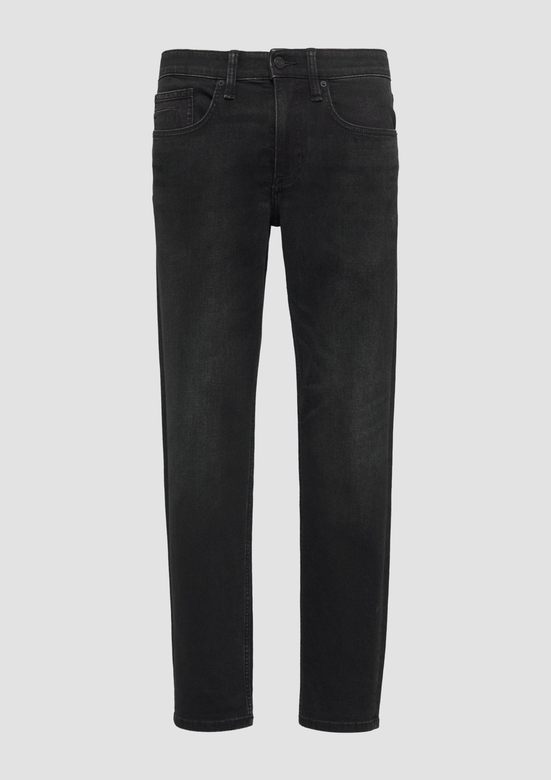 s.Oliver - Jeans Nelio / Slim Fit / Mid Rise / Slim Leg / Label Patch, Herren, schwarz von s.Oliver