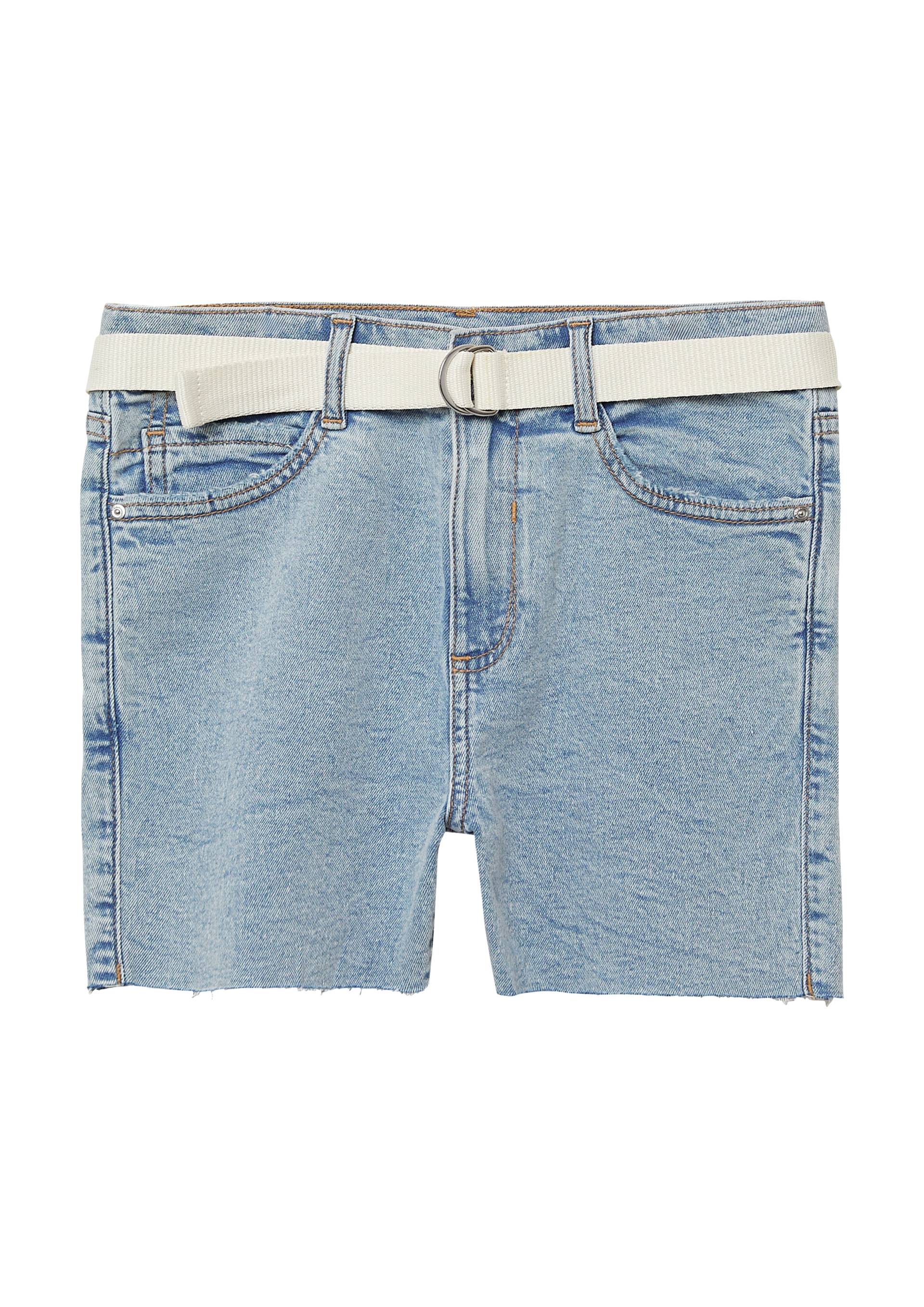 s.Oliver - Jeans-Shorts Suri / Slim Fit / High Rise / Skinny Leg / Textilgürtel, Mädchen, blau von s.Oliver