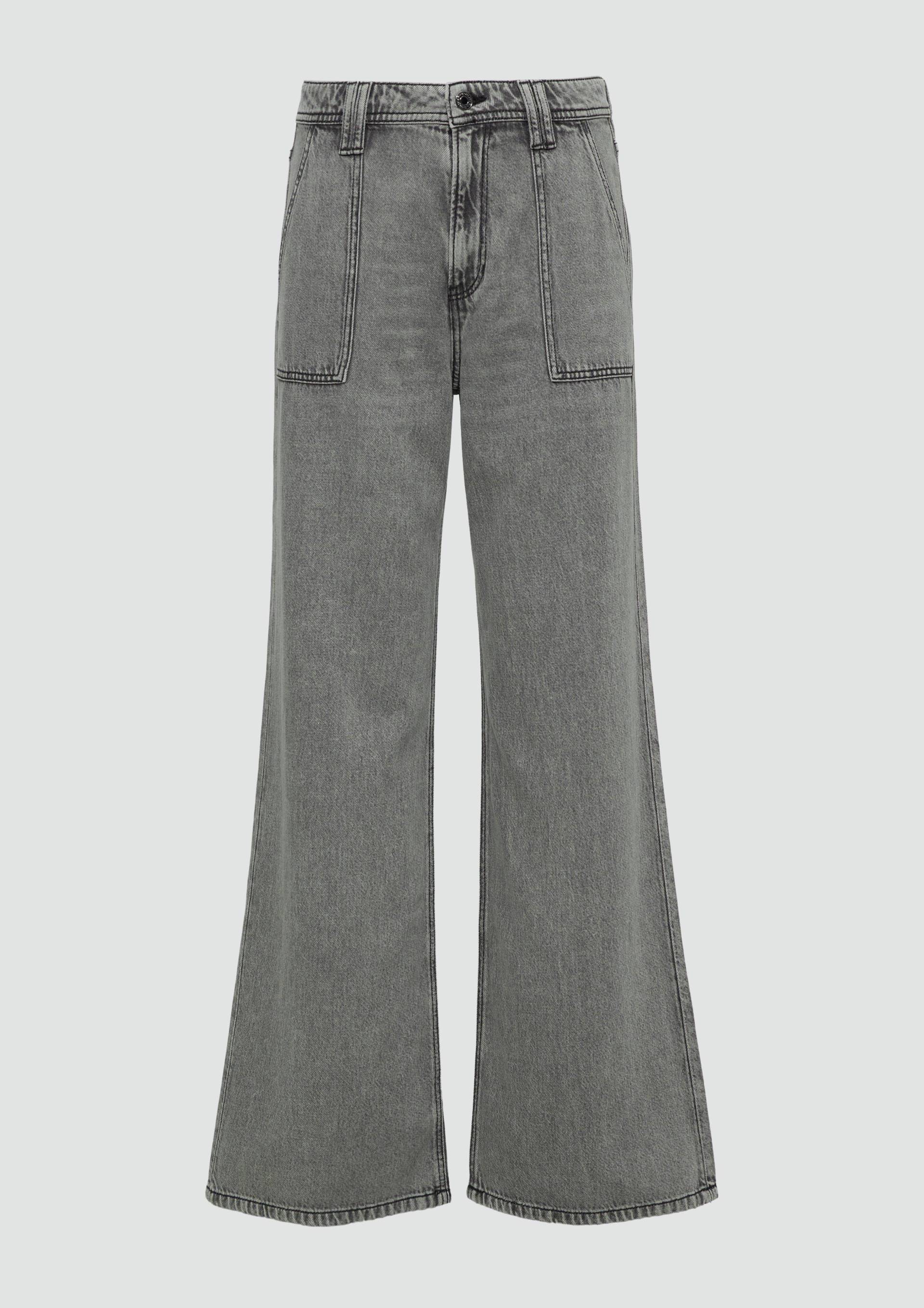 s.Oliver - Jeans Suri / Regular Fit / High Rise / Wide Leg, Damen, grau von s.Oliver