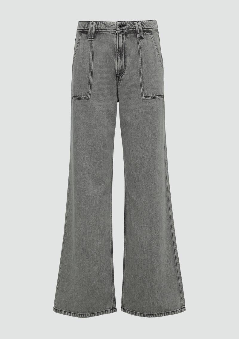 s.Oliver - Jeans Suri / Regular Fit / High Rise / Wide Leg, Damen, grau von s.Oliver