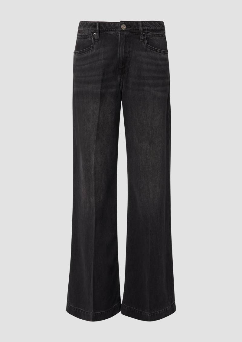 s.Oliver - Jeans Suri / Regular Fit / Mid Rise / Wide Leg, Damen, schwarz von s.Oliver