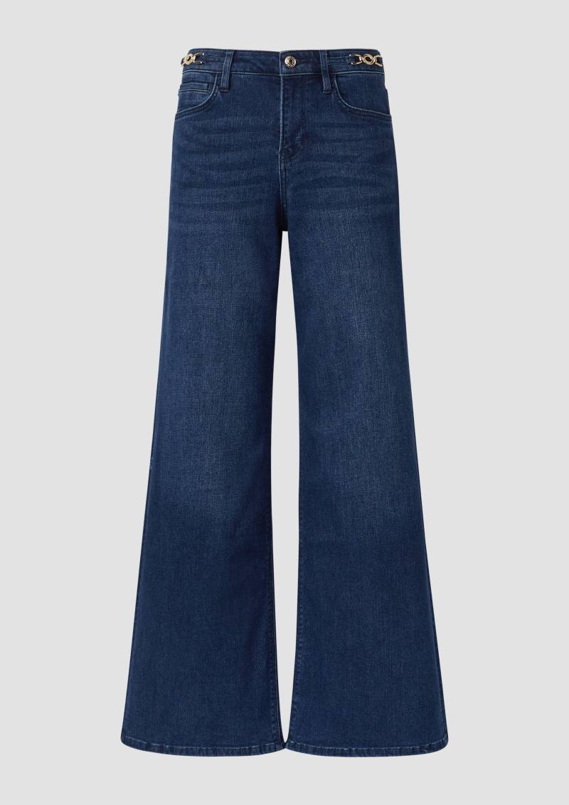 s.Oliver - Jeans Suri / Regular Fit / Mid Rise / Wide Leg / Schmuck-Detail, Damen, blau von s.Oliver