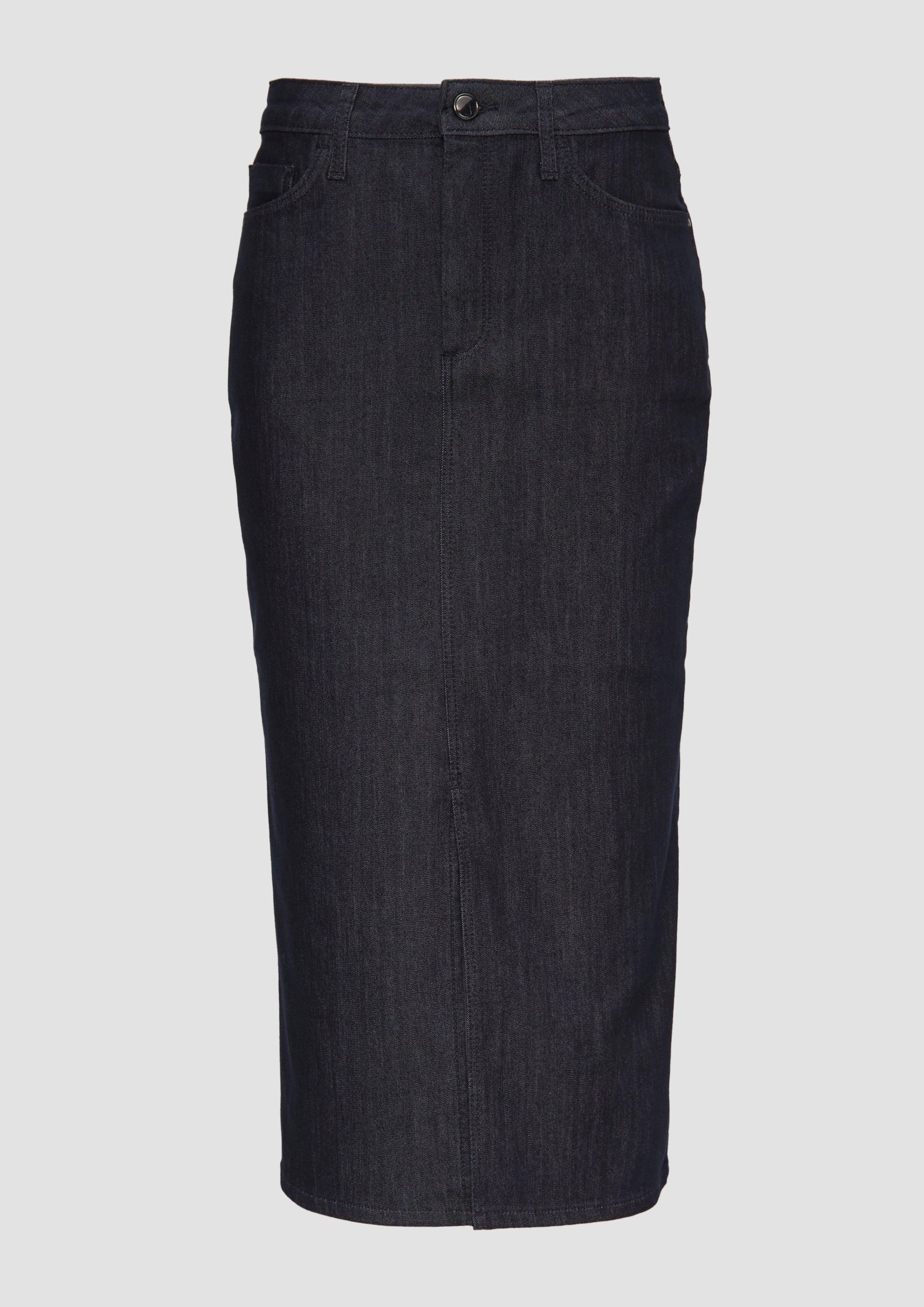 s.Oliver - Vorne geschlitzter Jeansrock in Midi-Länge, Damen, blau von s.Oliver