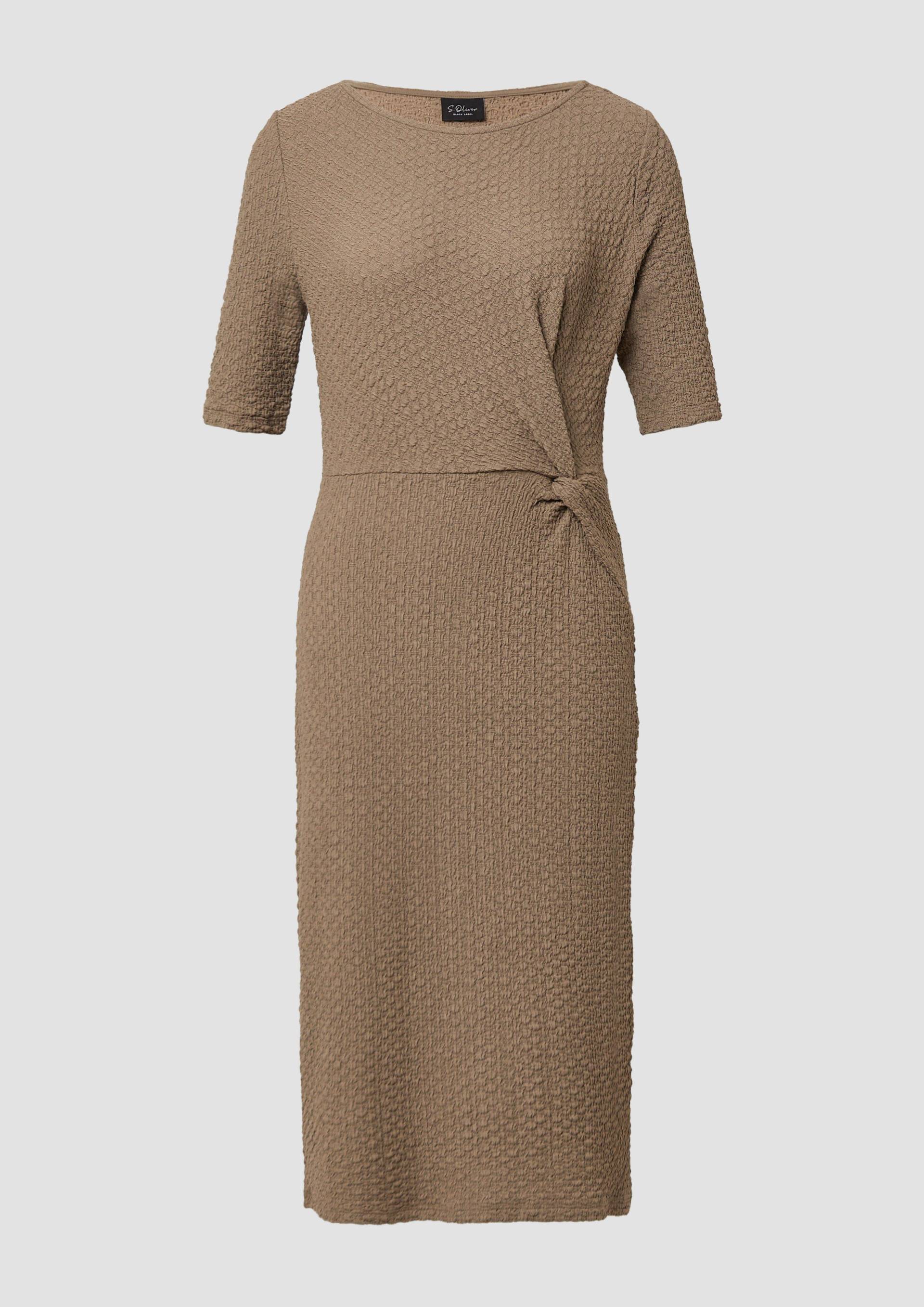 s.Oliver - Strukturiertes Jersey-Etuikleid mit Knotendetail, Damen, braun von s.Oliver