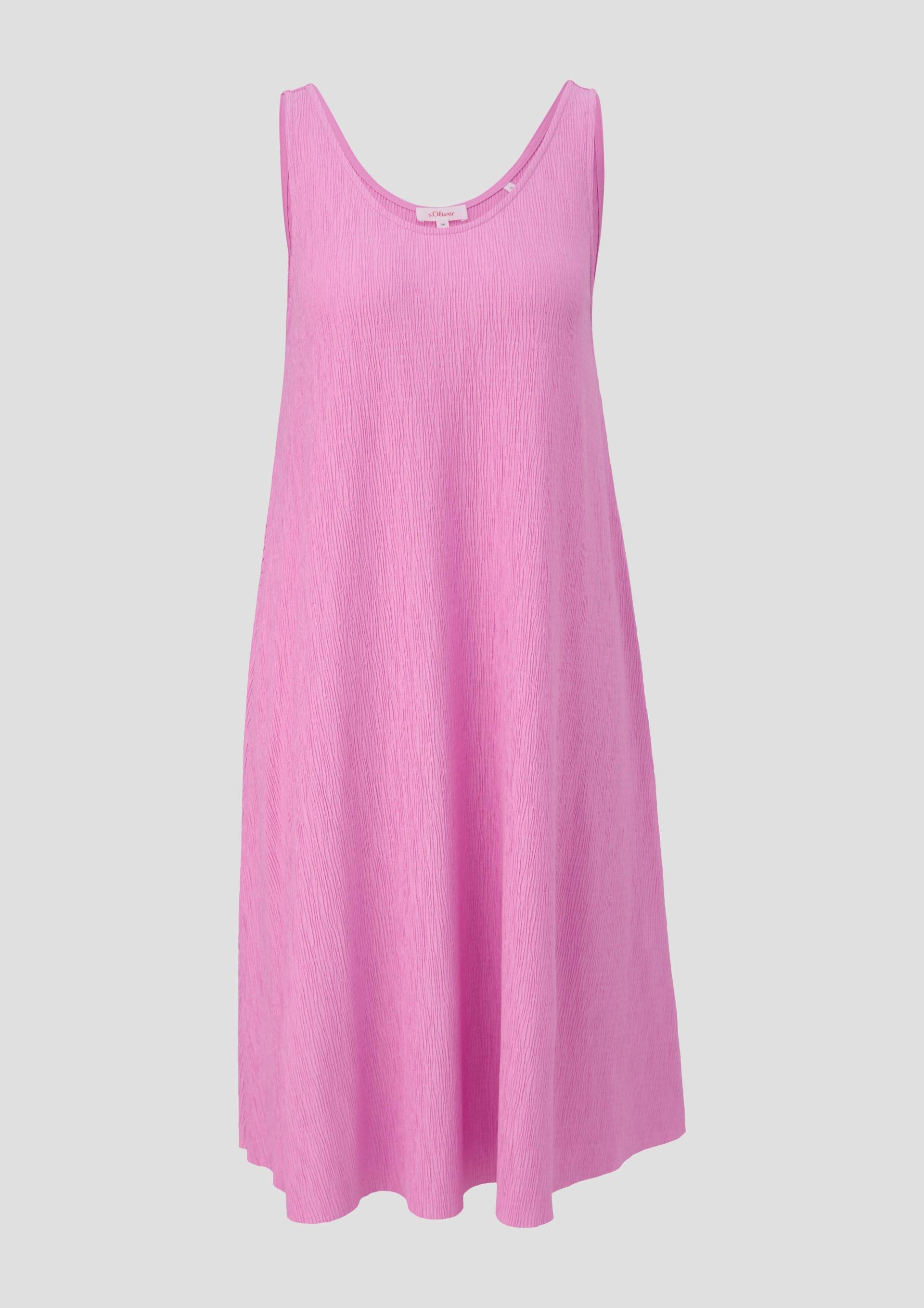 s.Oliver - Plissiertes Jersey-Kleid im Relaxed Fit, Damen, Rosa von s.Oliver