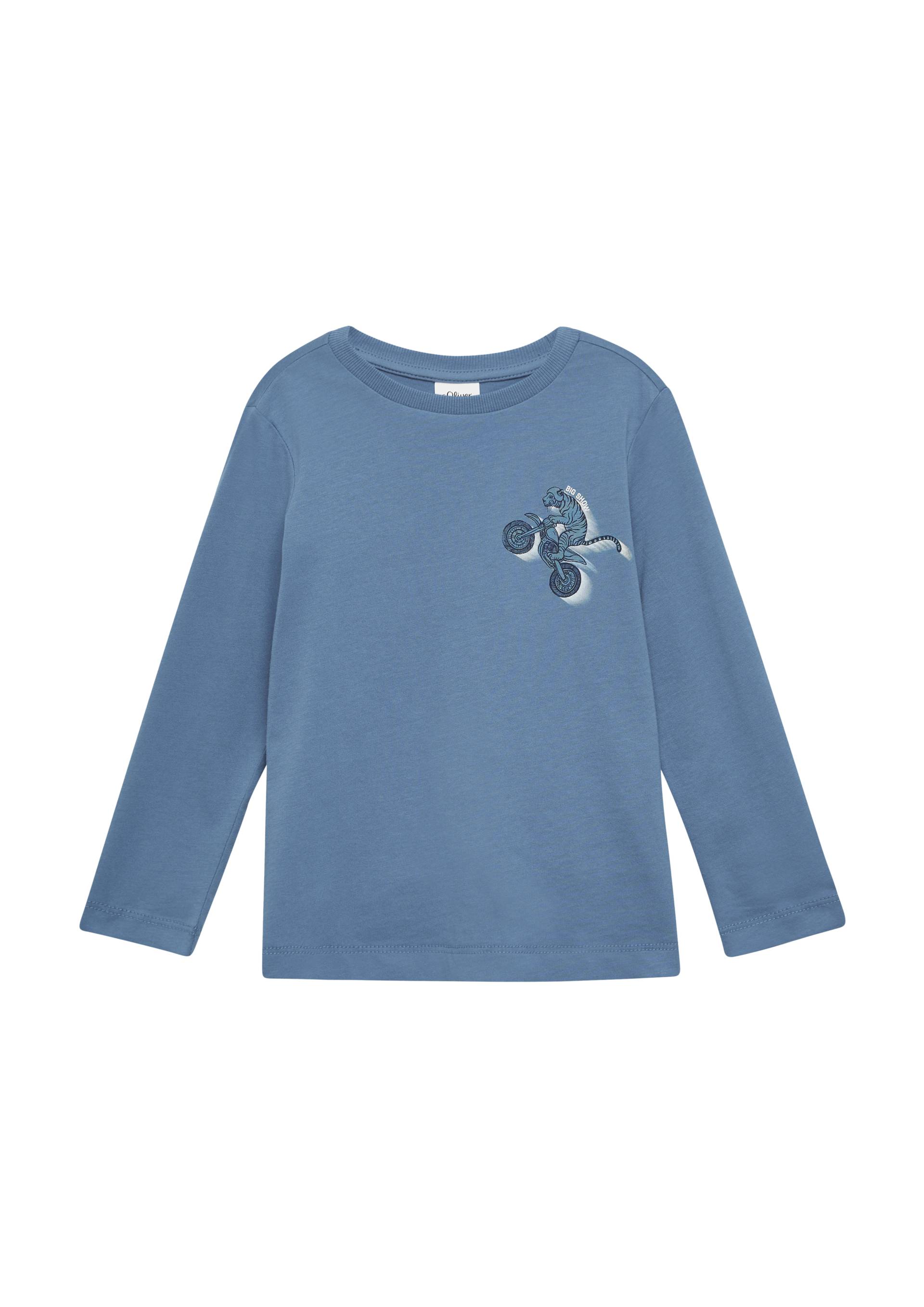 s.Oliver - Jersey-Longsleeve mit Frontprint, Kinder, blau von s.Oliver