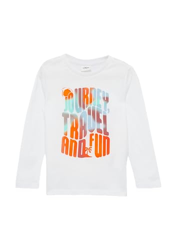 s.Oliver Jersey-Longsleeve mit Frontprint weiß 128/134 von s.Oliver