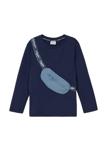 s.Oliver Jersey-Longsleeve mit aufgesetzter Reißverschlusstasche tiefblau 128/134 von s.Oliver