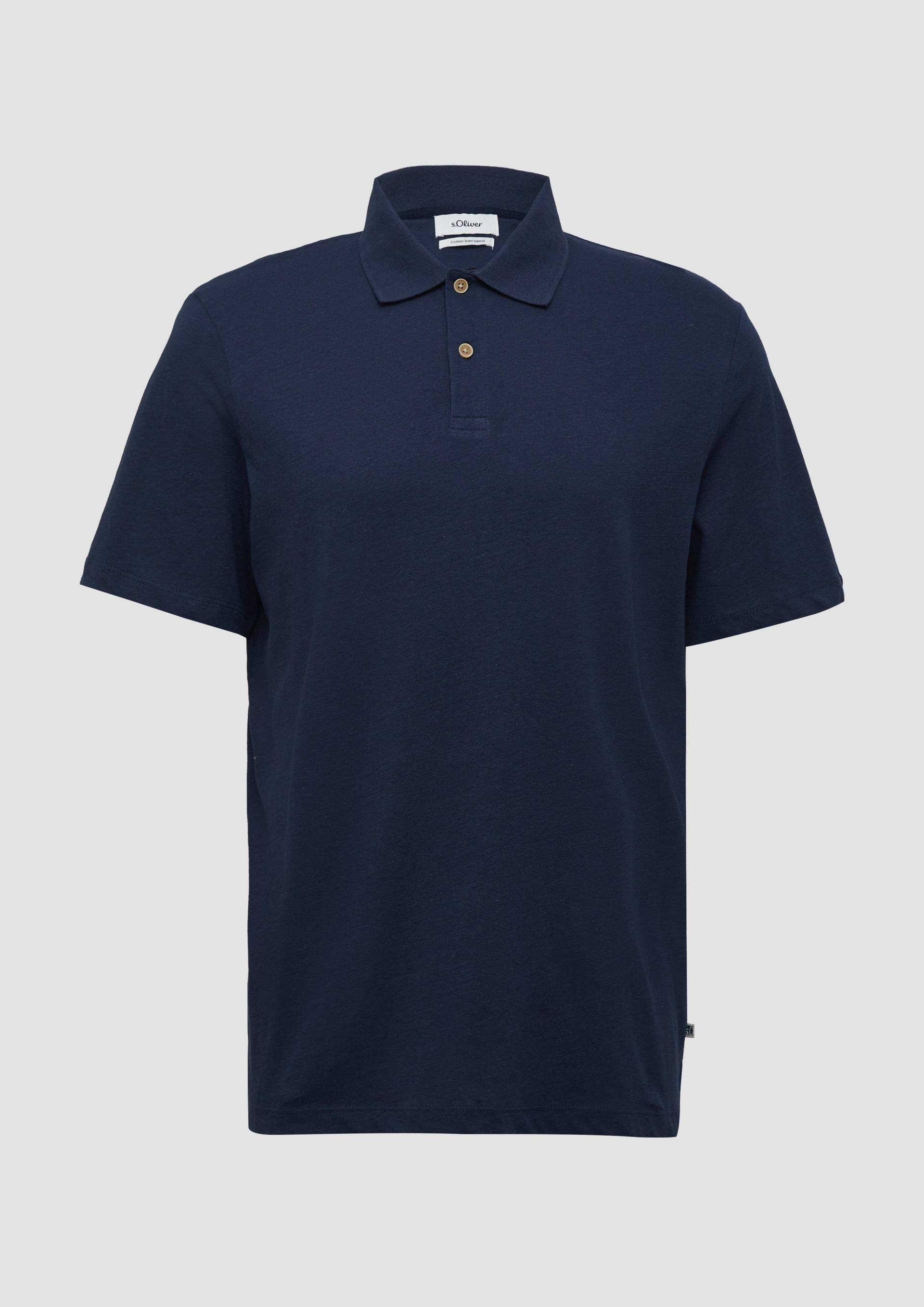 s.Oliver - Jersey-Poloshirt aus Leinenmix, Herren, blau von s.Oliver