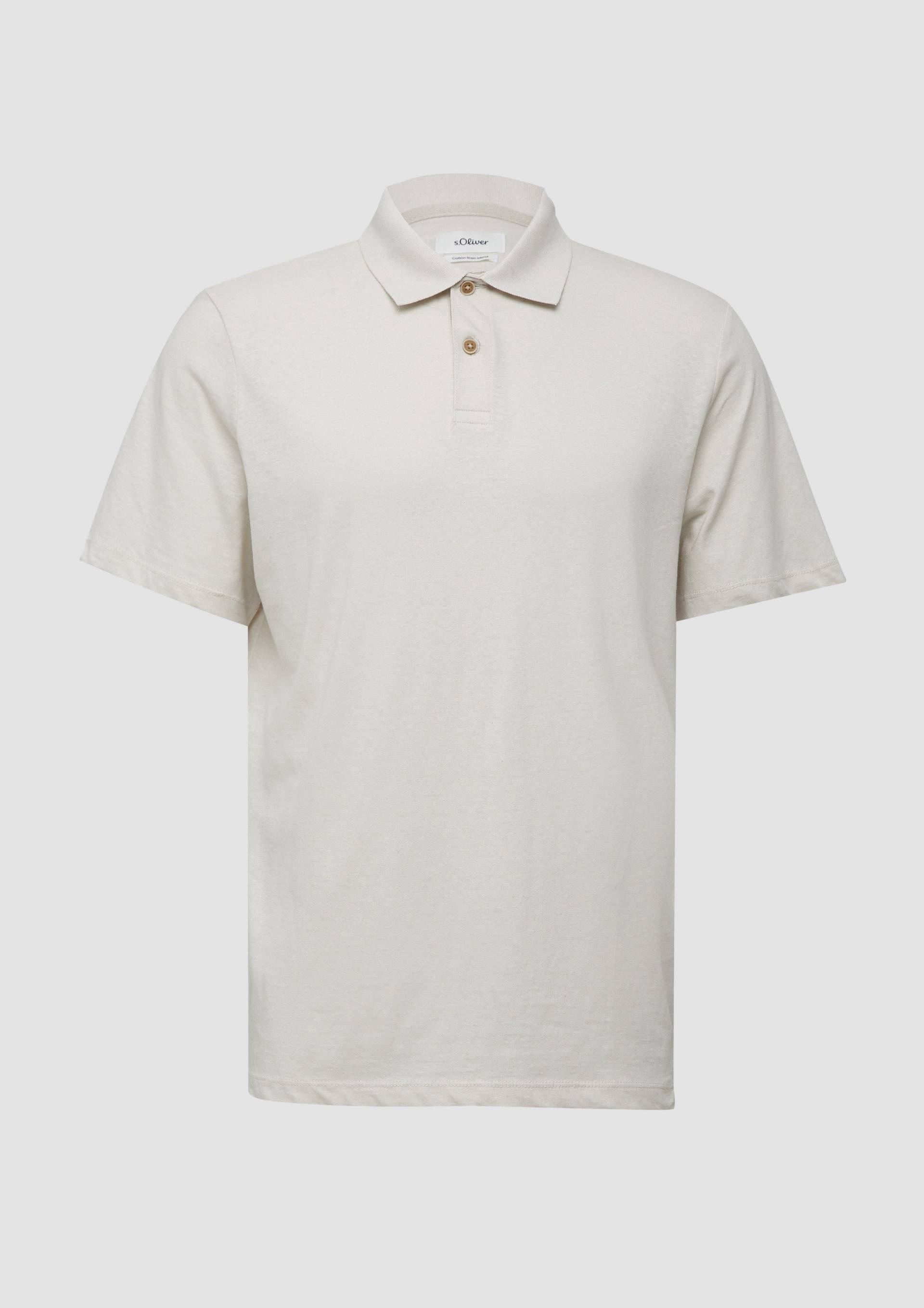 s.Oliver - Jersey-Poloshirt aus Leinenmix, Herren, creme von s.Oliver