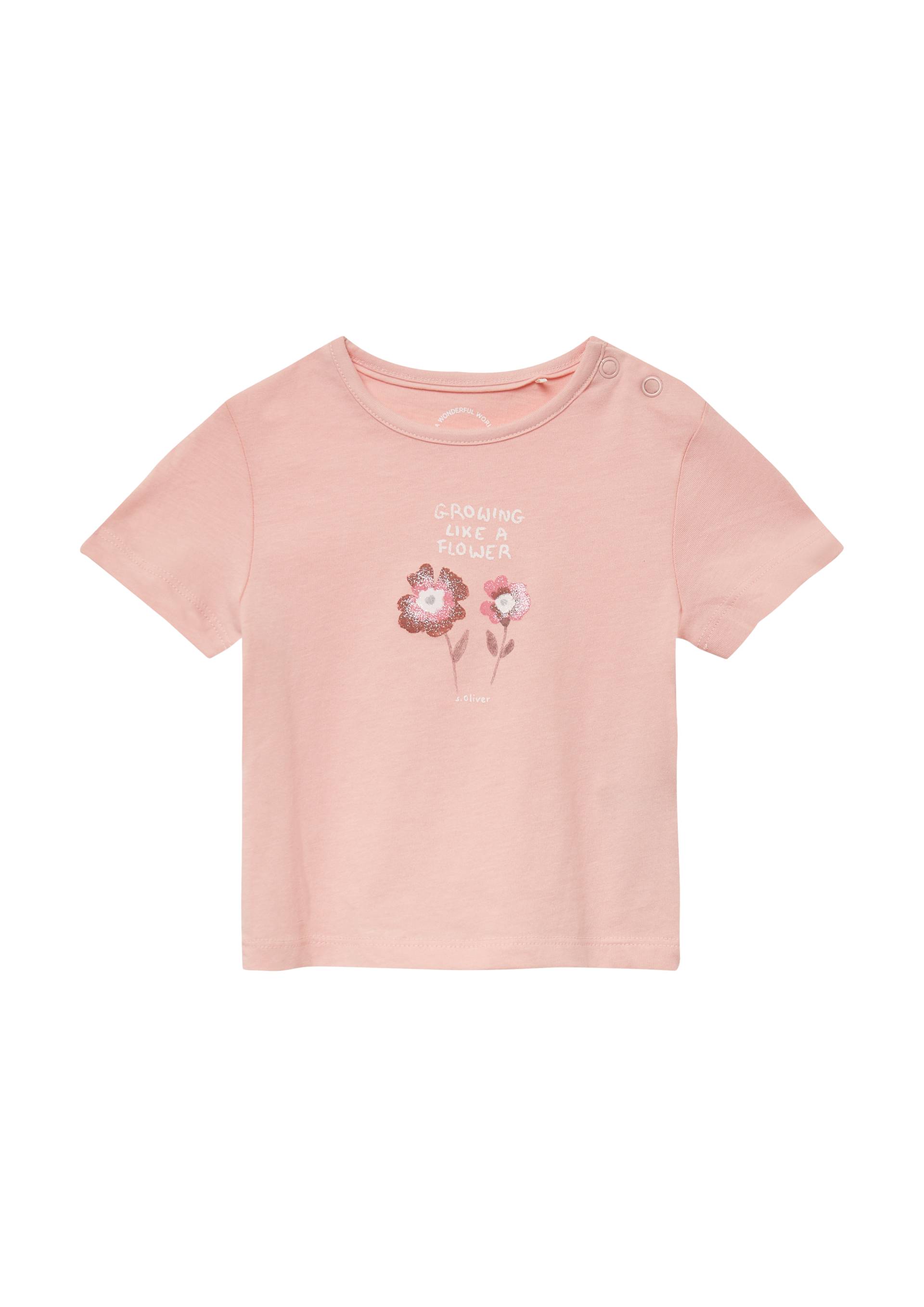 s.Oliver - Jersey-Shirt mit Glitzerprint, Babys, Rosa von s.Oliver