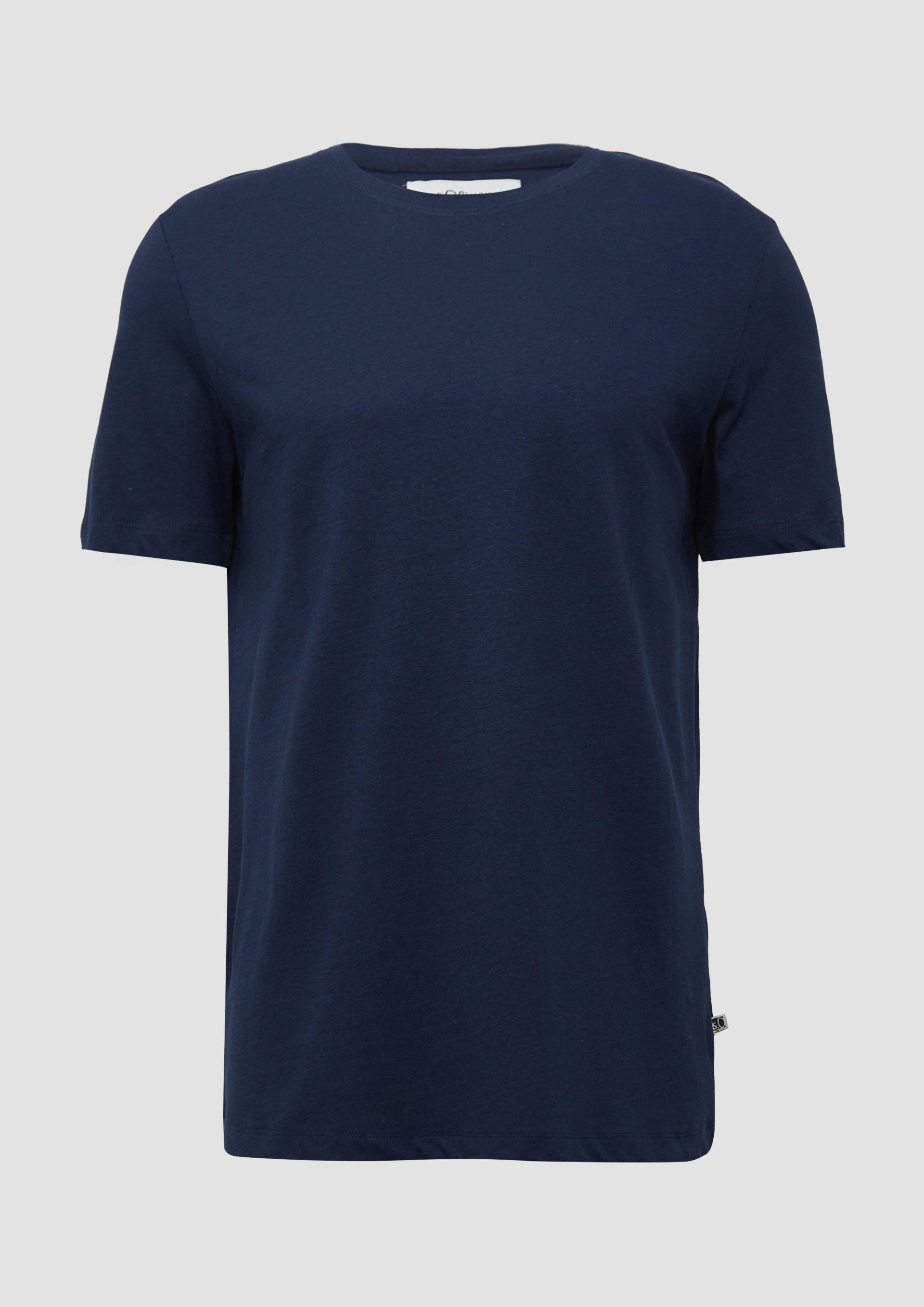 s.Oliver - Jersey-T-Shirt aus Leinenmix, Herren, blau von s.Oliver