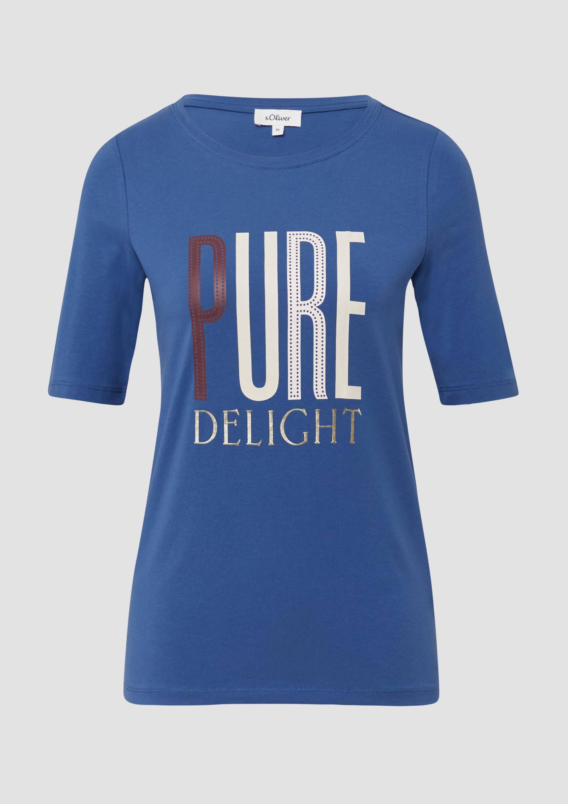 s.Oliver - Jersey-T-Shirt im Slim Fit mit Frontprint, Damen, blau s.Oliver - Jersey-T-Shirt im Slim Fit mit Frontprint, Damen, blau von s.Oliver