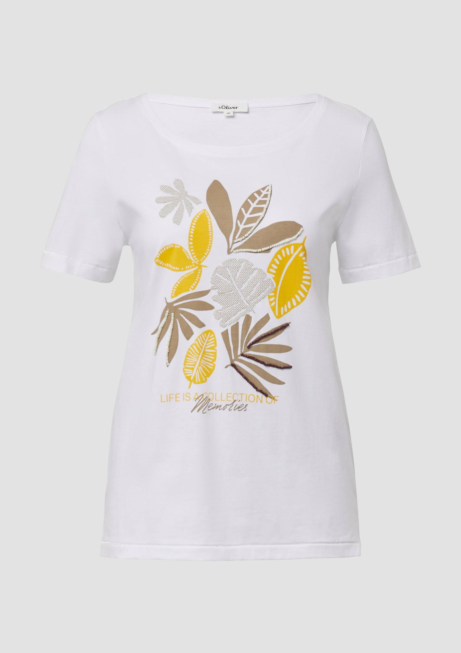 s.Oliver - Jersey-T-Shirt mit Artwork, Damen, weiß von s.Oliver