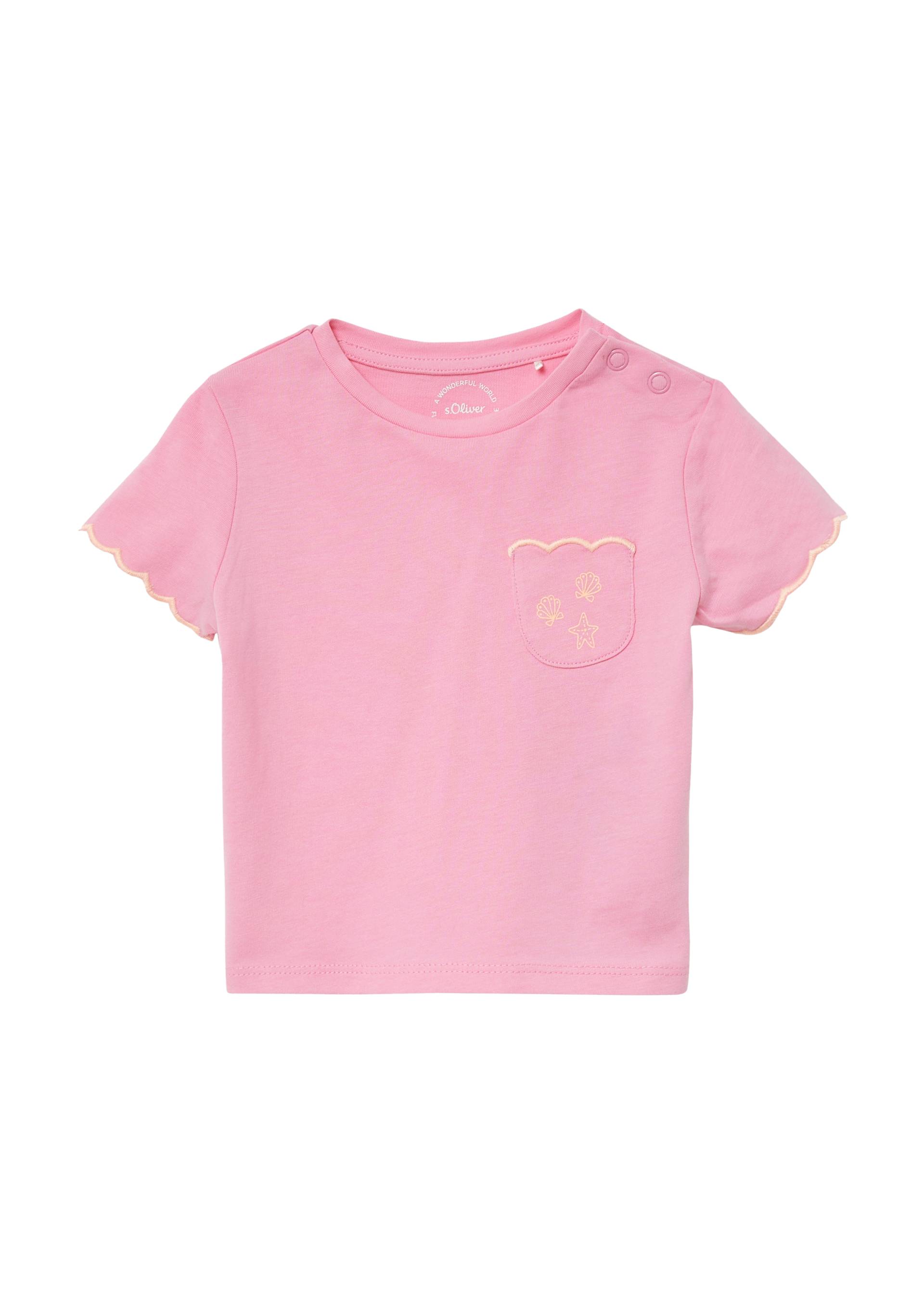 s.Oliver - Jersey-T-Shirt mit Bogenkante und Brusttasche, Babys, Rosa von s.Oliver