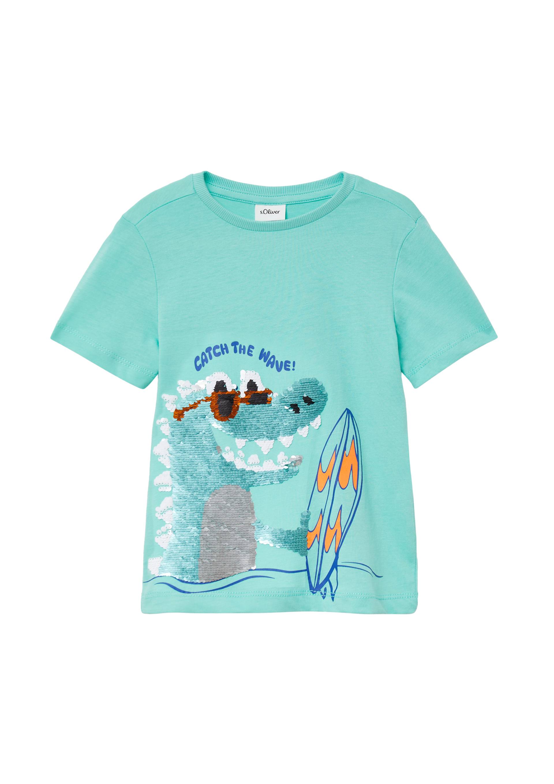 s.Oliver - Jersey-T-Shirt mit Wendepailletten, Kinder, türkis s.Oliver - Jersey-T-Shirt mit Wendepailletten, Kinder, türkis von s.Oliver