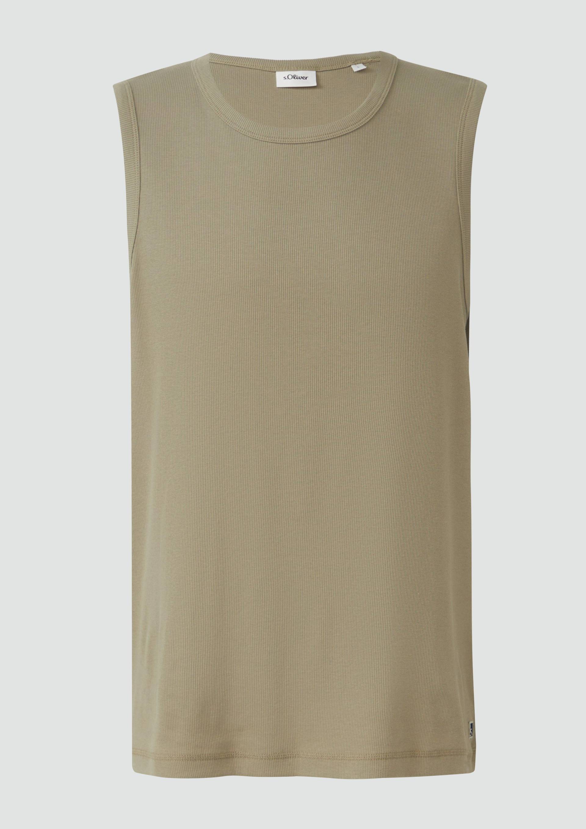 s.Oliver - Jersey-Tanktop mit Rippstruktur, Herren, Grün von s.Oliver