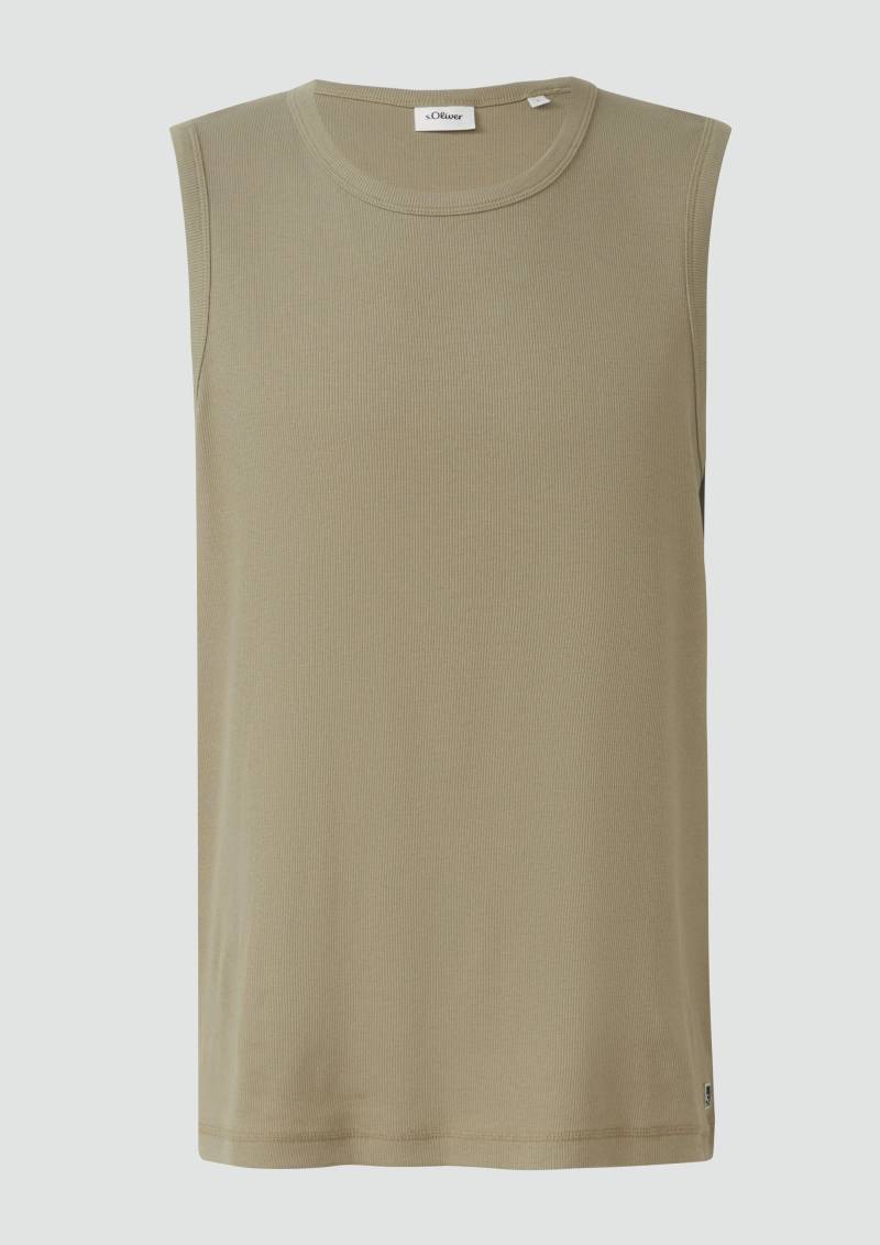 s.Oliver - Jersey-Tanktop mit Rippstruktur, Herren, Grün von s.Oliver