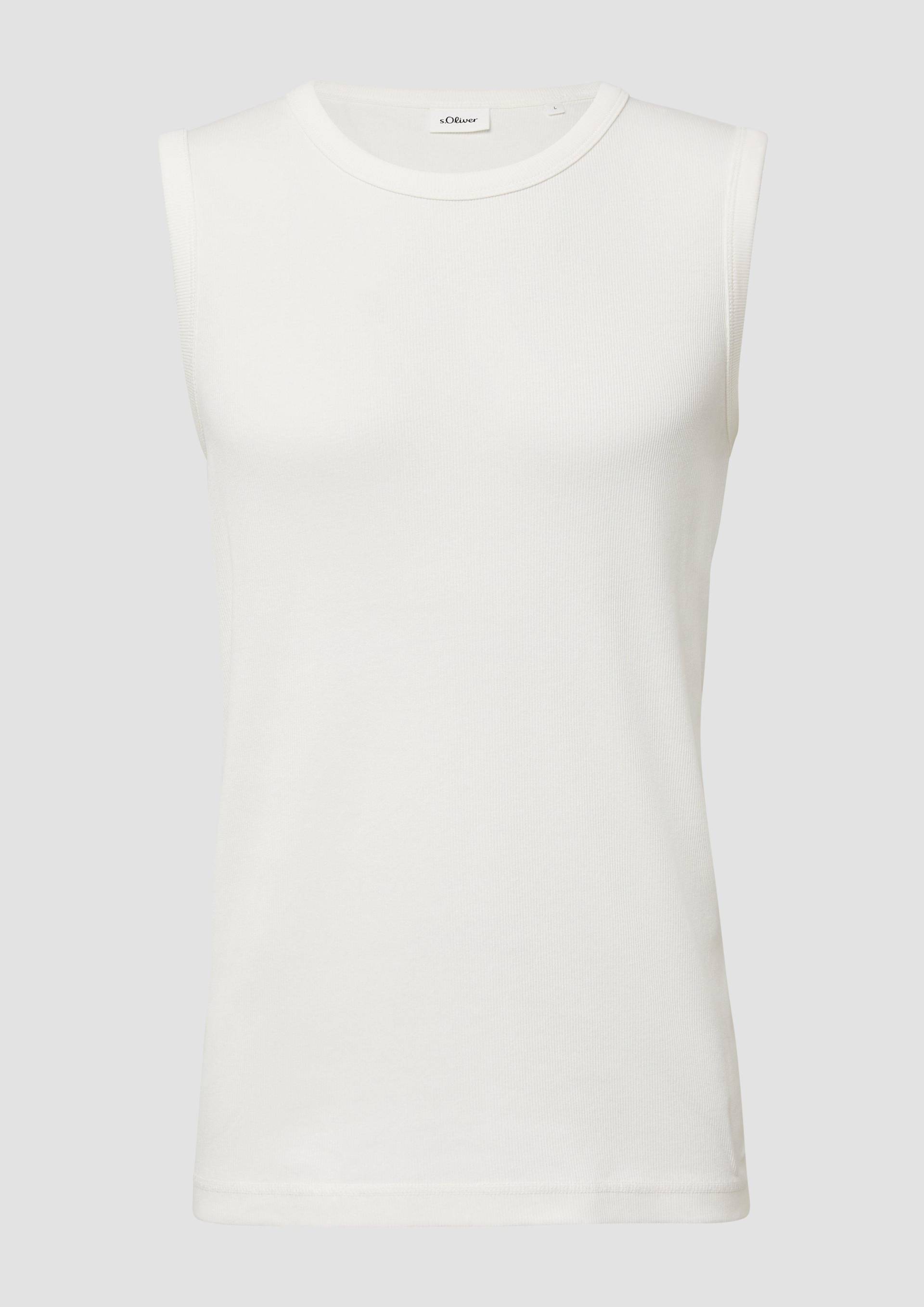 s.Oliver - Jersey-Tanktop mit Rippstruktur, Herren, weiß von s.Oliver