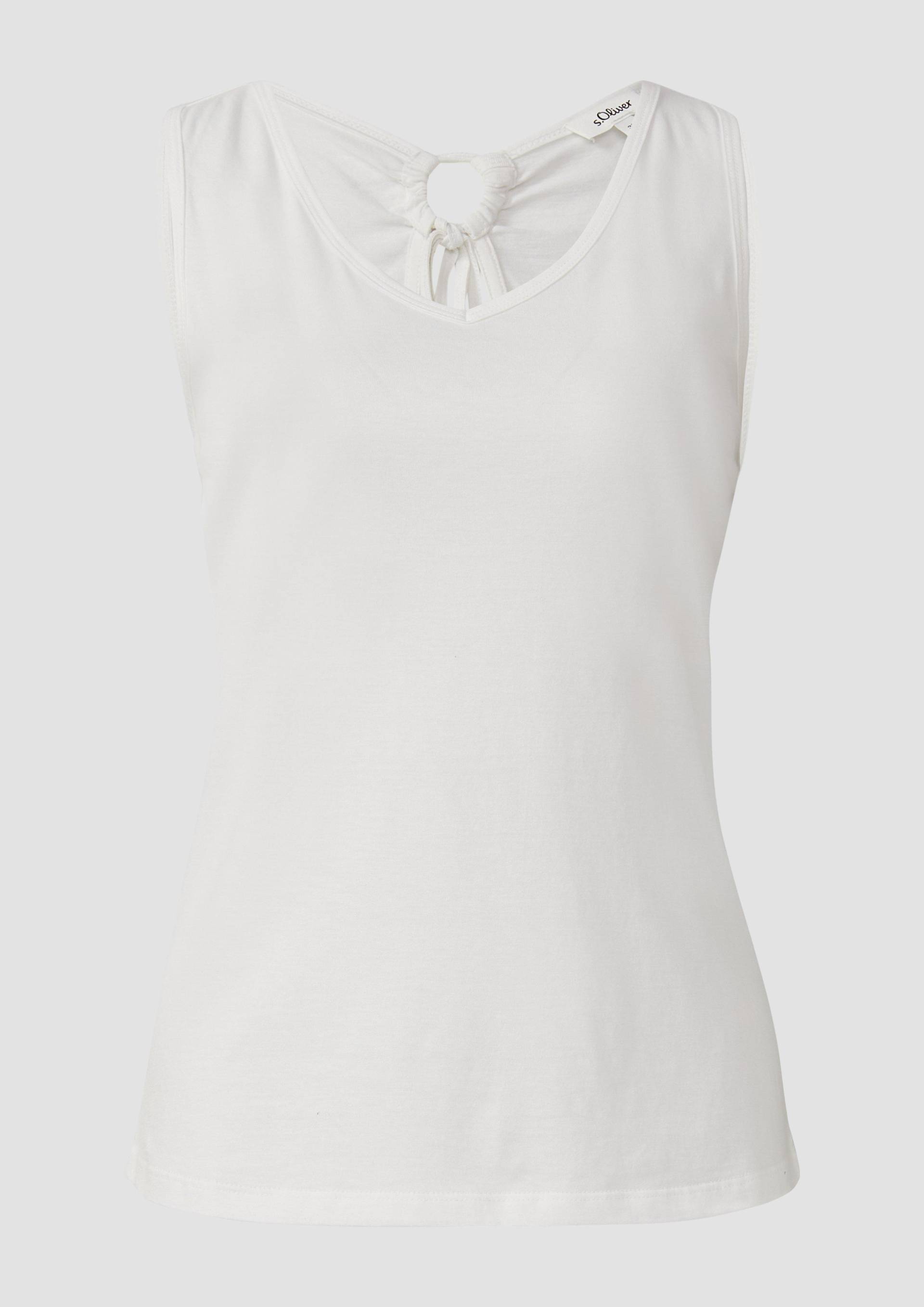 s.Oliver - Jersey-Top mit Cut-out und Schleife, Damen, weiß von s.Oliver