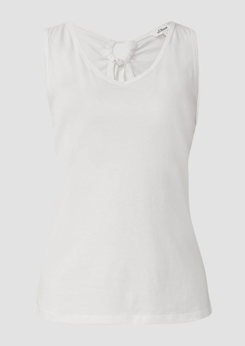 s.Oliver - Jersey-Top mit Cut-out und Schleife, Damen, weiß von s.Oliver