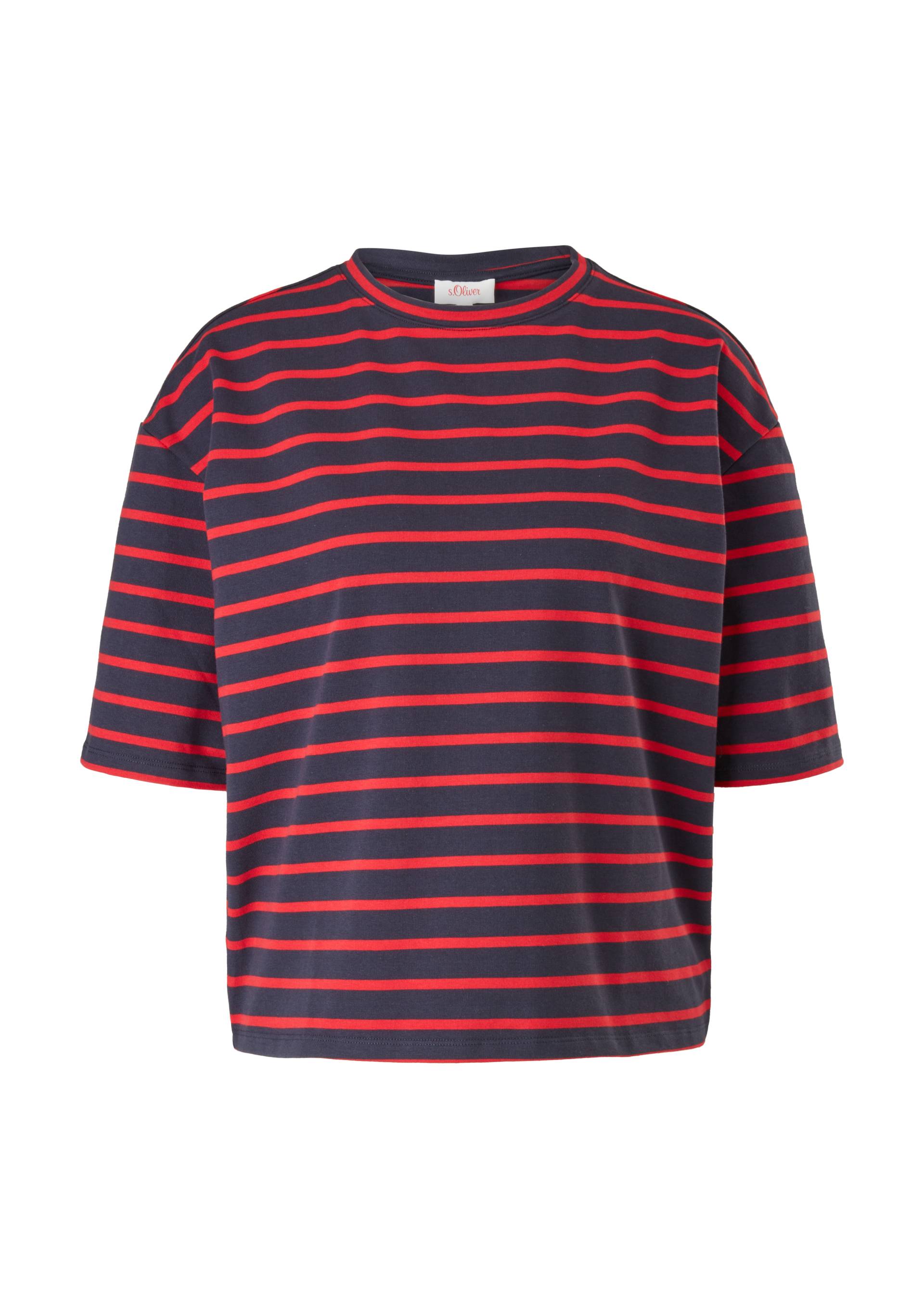 s.Oliver - Jerseyshirt mit Streifen, Damen, blau|rot von s.Oliver