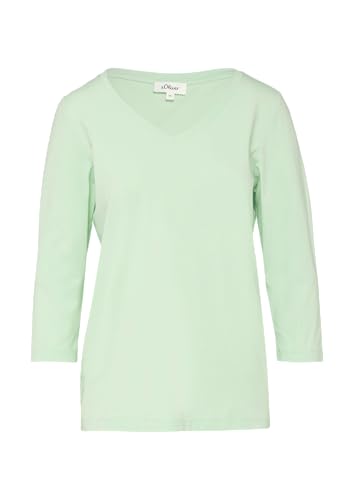 s.Oliver Jerseyshirt mit V-Ausschnitt und 3/4-Ärmeln ozeangrün 40 von s.Oliver