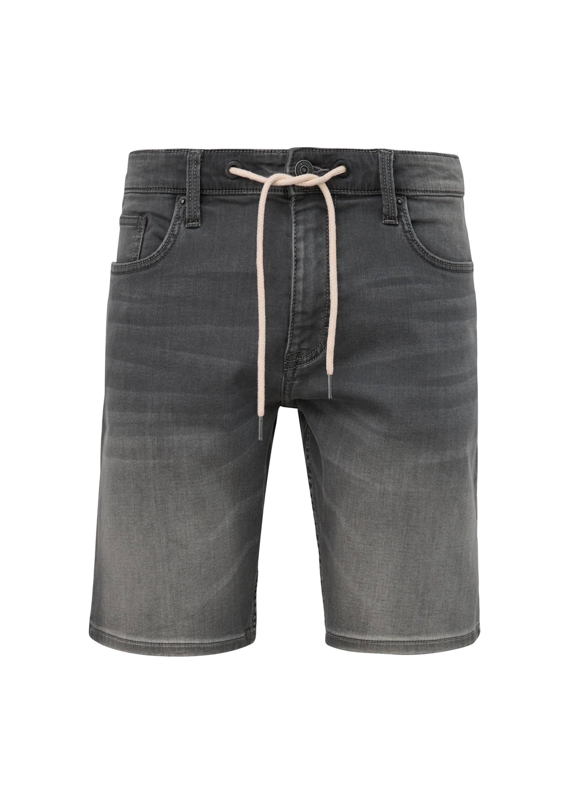 QS - Jeans-Shorts John / Regular Fit / Mid Rise / Straight Leg, Herren, grau von QS