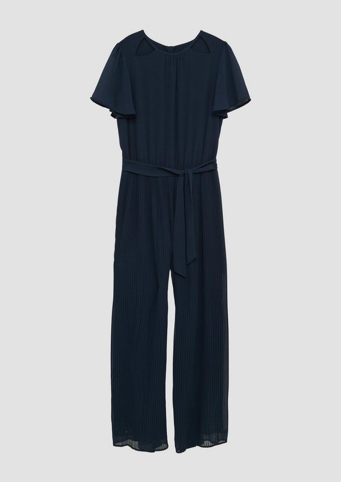 s.Oliver Jumpsuit Overall Jumpsuit aus Chiffon mit Gürtel und plissierter Hose von s.Oliver