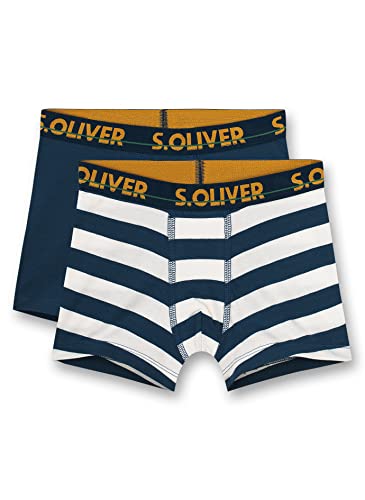 s.Oliver Jungen DP Short Allover/Uni blau Unterwäsche, Majolica Blue, 104 (2er Pack) von s.Oliver