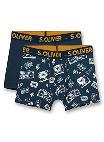 s.Oliver Jungen DP Short Allover/Uni blau Unterwäsche, Majolica Blue, 92 (2er Pack) von s.Oliver