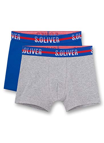 s.Oliver Jungen Shorts im Doppelpack Boxershorts, Grau (Grey Mel. 1737), (Herstellergröße: 140) (2er Pack) von s.Oliver